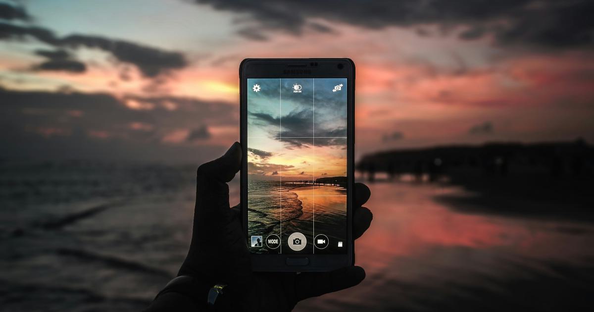 Person Viewing Images on a Smartphone
