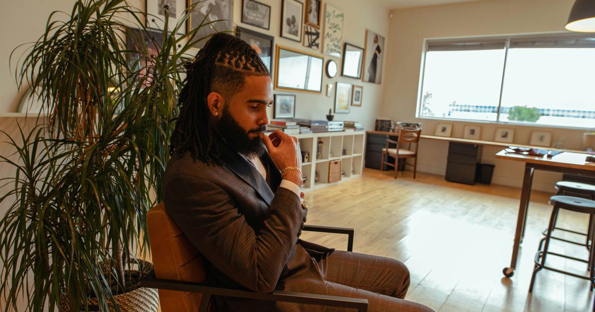 Image of Businessman Brainstorming
