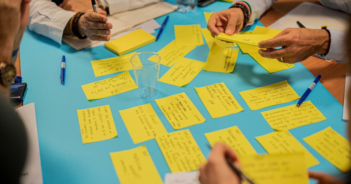 Brainstorming Session with Sticky Notes