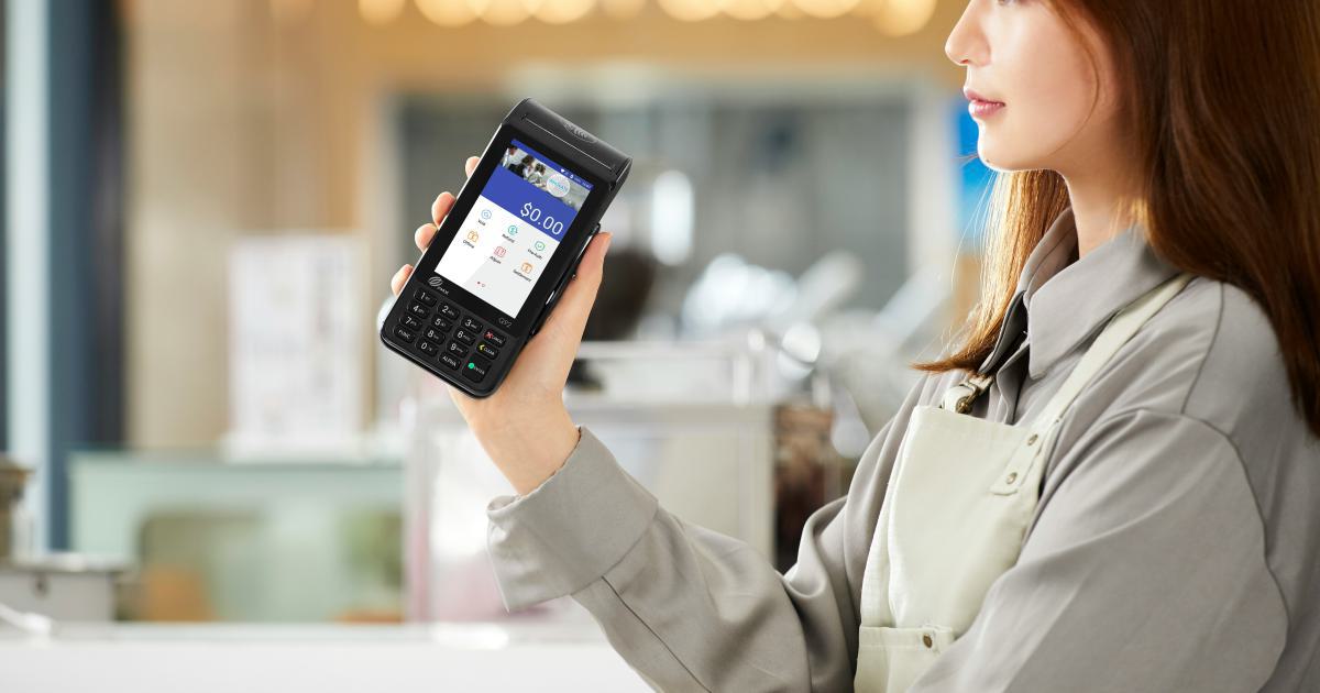 Customers reading reviews on a mobile device