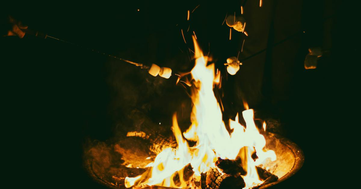 Storytelling around a campfire