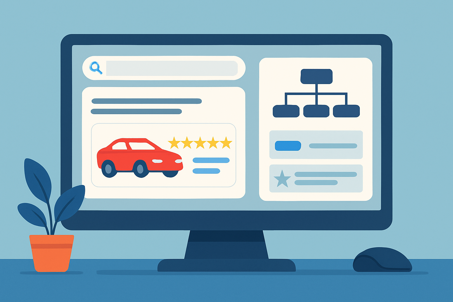 Example of structured data markup for car listings enhancing search result appearance with rich snippets