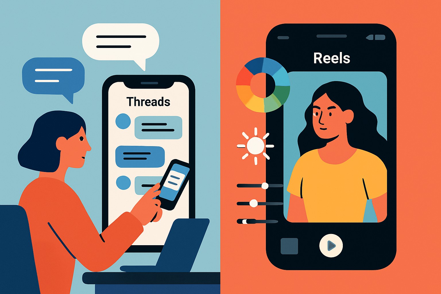 Threads vs Instagram comparison for content creators in 2025