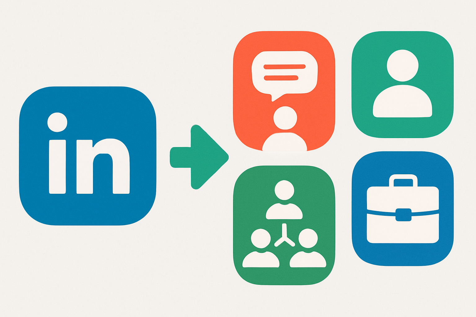 Infographic showing key features of each LinkedIn alternative platform and target user base
