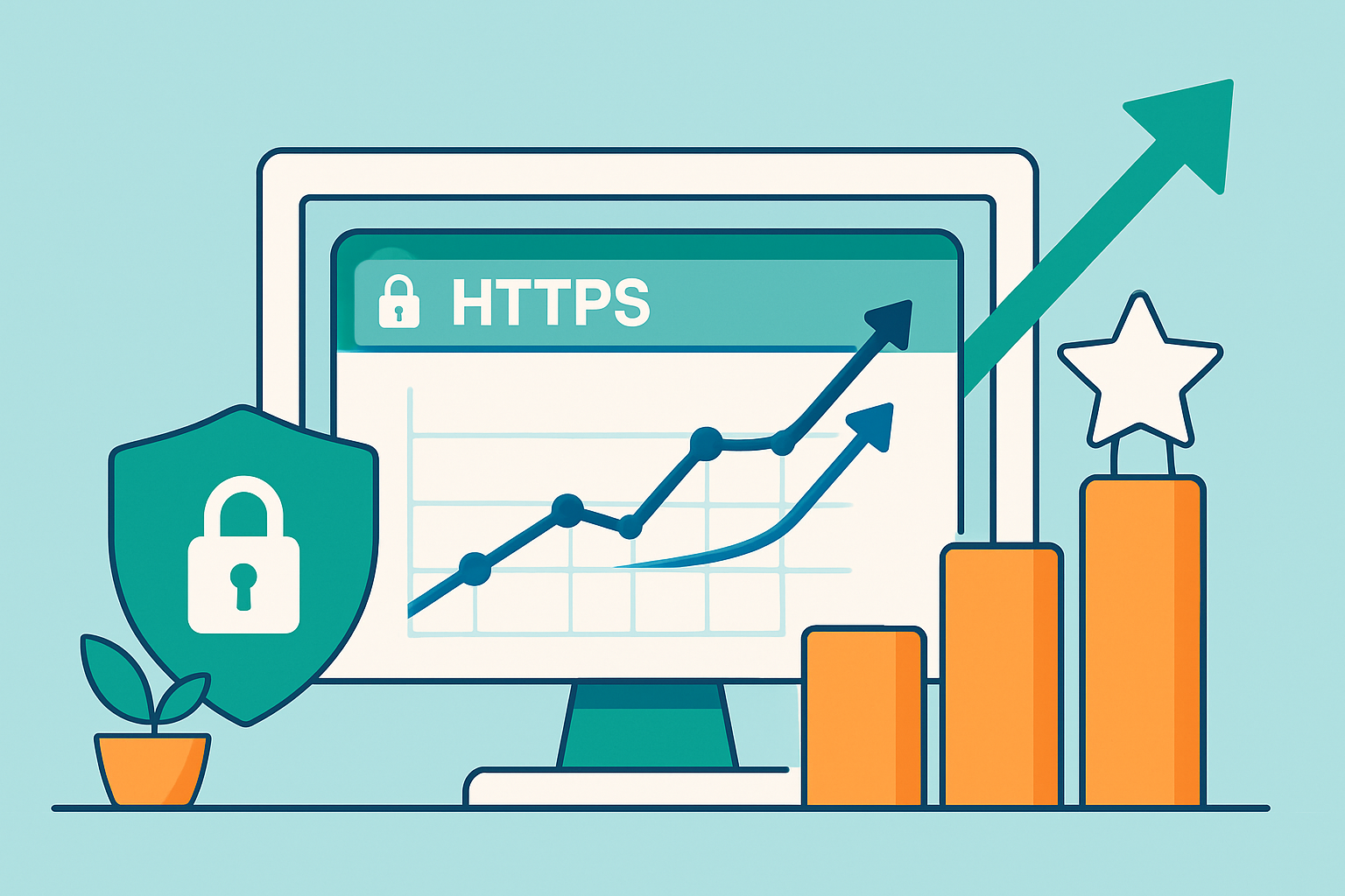 Chart illustrating SEO performance improvements following website migration to HTTPS