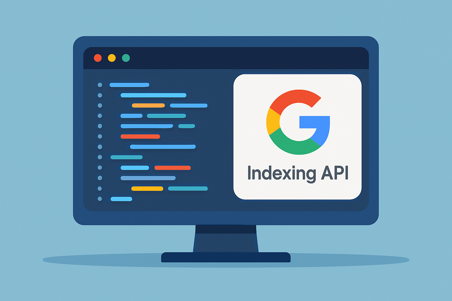 Example code snippets displaying usage of Google Indexing API in Python and JavaScript