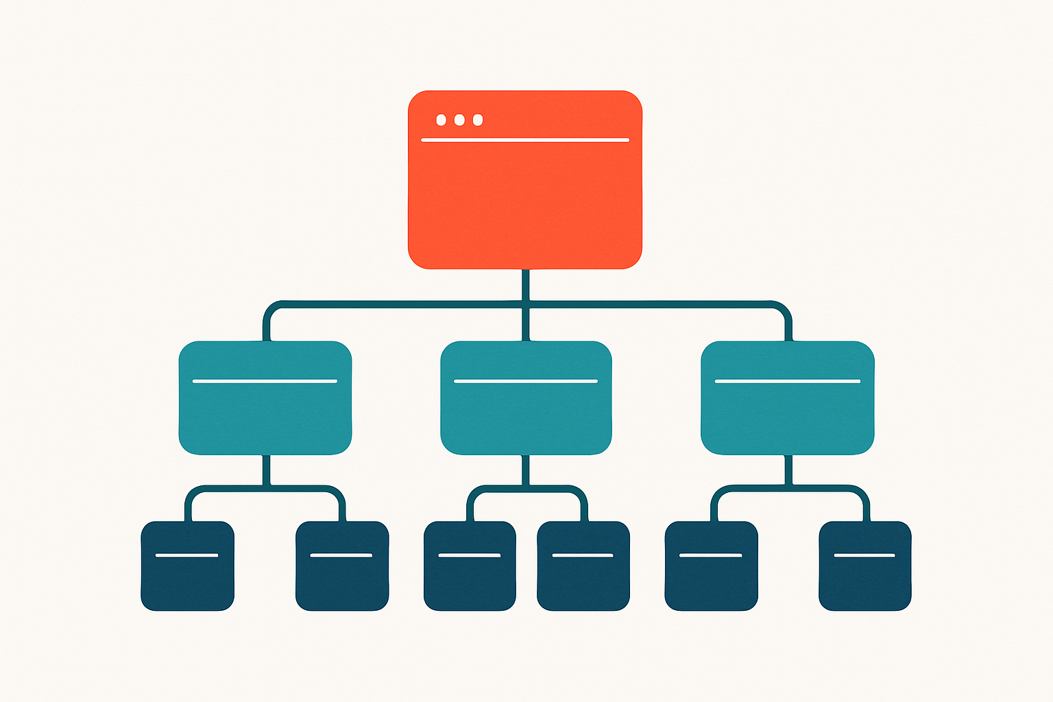 Visual representation of a site taxonomy structure showing categories, subcategories, and their interconnections