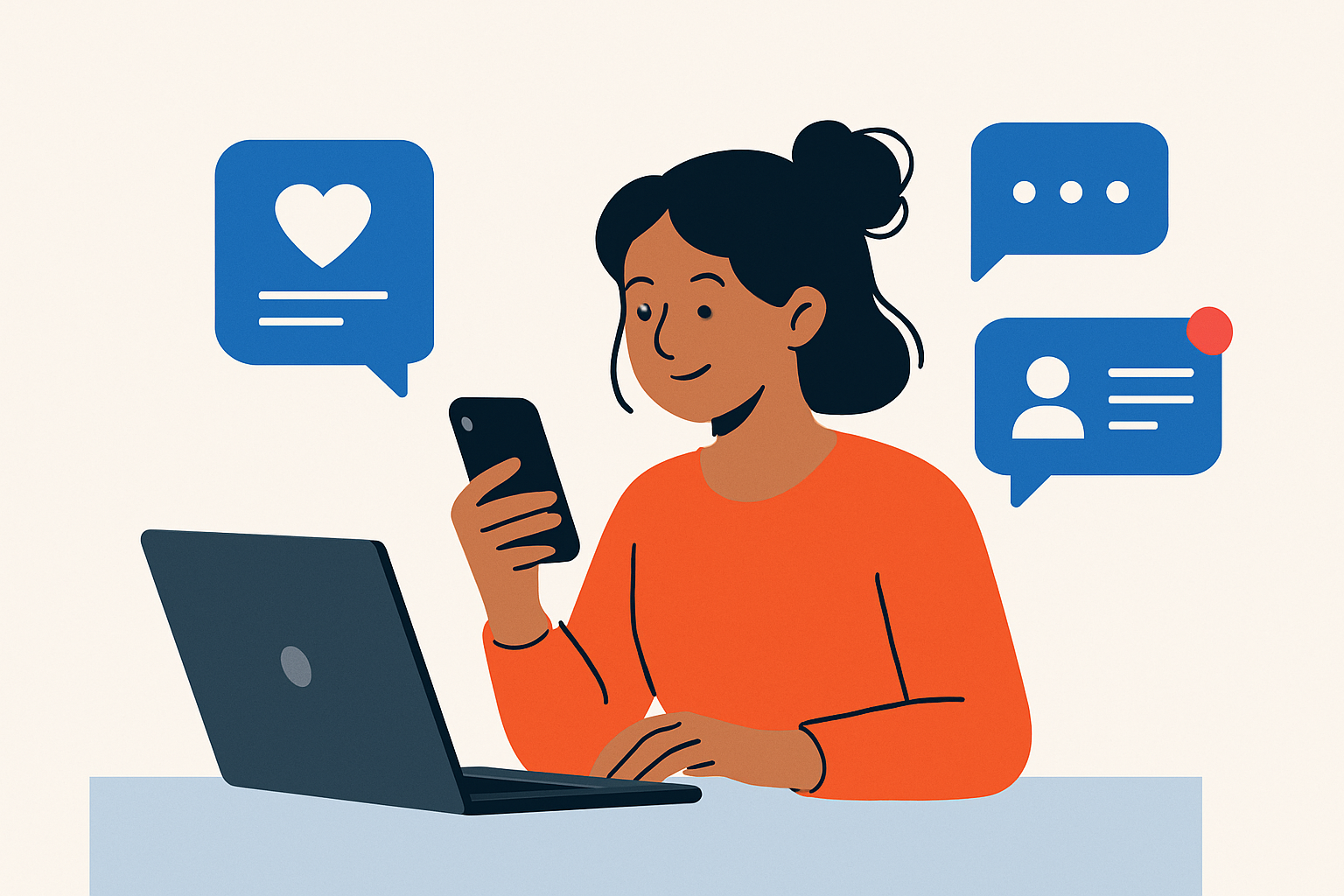 Example of active engagement through responding to comments and direct messages on social media platforms