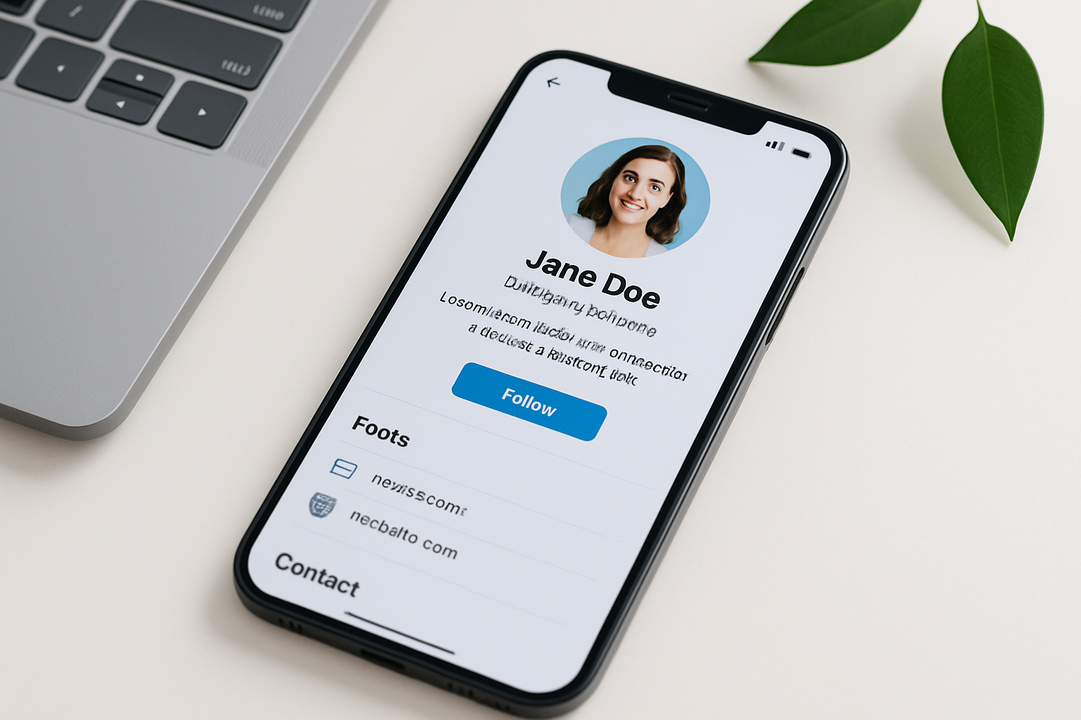 Example of a well-optimized social media profile with clear brand identity and contact details