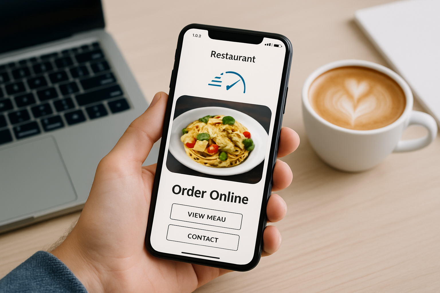 Mobile-optimized restaurant website demonstrating fast loading and responsive layout