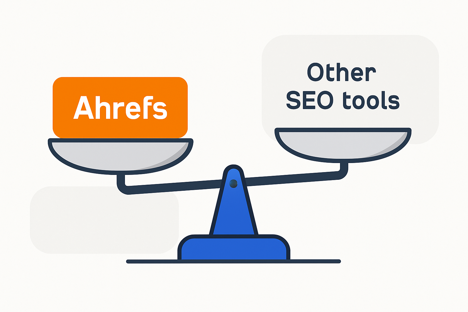Illustration showing the pricing vs feature balance of Ahrefs and its cheaper alternatives, visually reinforcing value proposition
